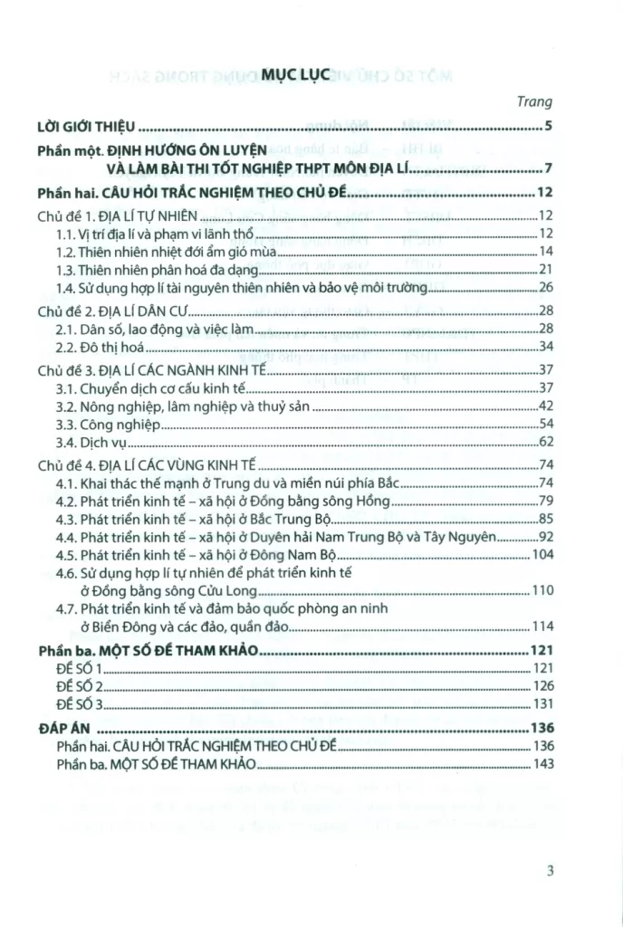 ÔN LUYỆN TRẮC NGHIỆM THI TỐT NGHIỆP THPT MÔN ĐỊA LÍ (Theo Chương trình giáo dục phổ thông 2018)